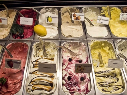 Picture of ITALY, PARMA MANY FLAVORS OF GELATO FOR SALE