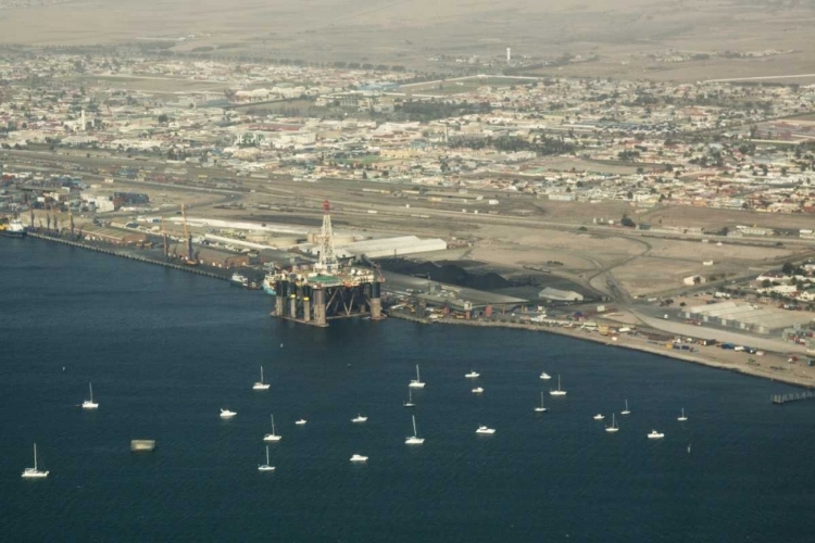 Picture of NAMIBIA, SWAKOPMUND AERIAL CITYSCAPE AND BAY