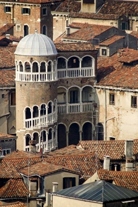 Picture of ITALY, VENICE BUILDING WITH SPIRAL STAIRCASE
