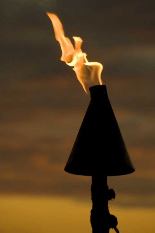 Picture of FIJI, VITI LEVU, LAUTOKA TIKI TORCH AT NIGHT