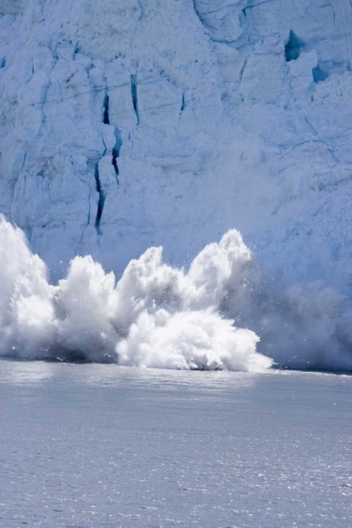 Picture of AK, GLACIER BAY NP ICE CALVING OF THE GLACIER