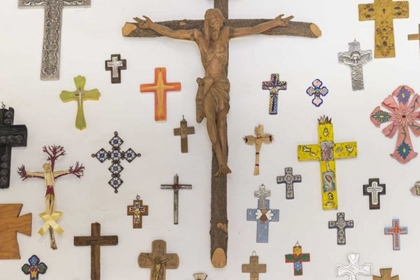 Picture of MEXICO, GUANAJUATO CROSSES DISPLAYED ON A WALL