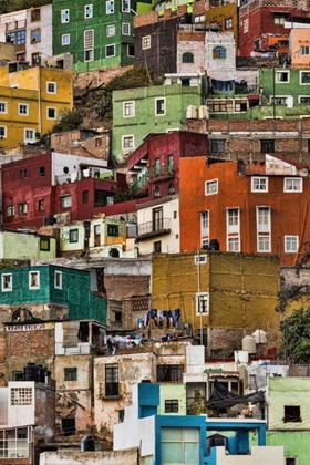 Picture of MEXICO, GUANAJUATO DETAIL OF HOMES ON HILLSIDE