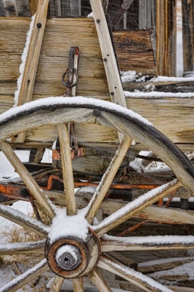 Picture of USA, CALIFORNIA, BODIE CLOSE-UP OF WAGON WHEEL