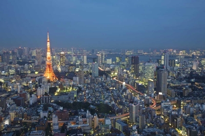 Picture of JAPAN, TOKYO SUNSET AERIAL OF DOWNTOWN