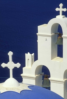 Picture of GREECE, SANTORINI GREEK CHURCH AND ITS BELLS