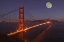 Picture of CA, MARIN MOONRISE ABOVE THE GOLDEN GATE BRIDGE