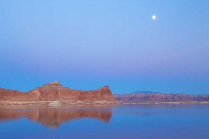 Picture of UTAH, GLEN CANYON NRA MOON OVER LAKE POWELL