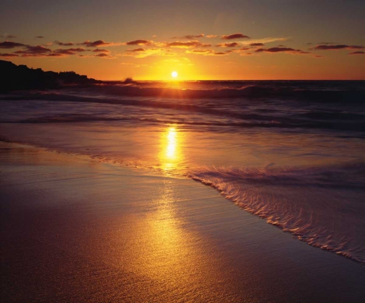 Picture of CA, SAN DIEGO, A BEACH IN LA JOLLA AT SUNSET