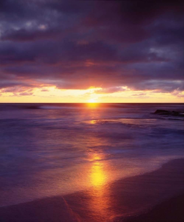 Picture of CA, SAN DIEGO SUNSET CLIFFS BEACH AT SUNSET