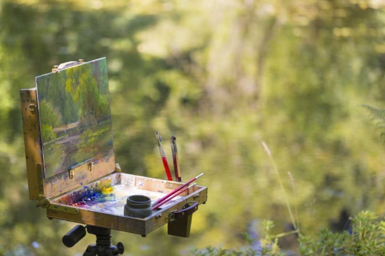 Picture of WA, BAINBRIDGE ISLAND SCENIC PAINTING ON A MOUNT