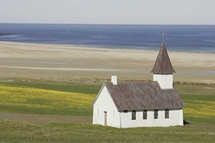 Picture of ICELAND ISOLATED CHRISTIAN CHURCH NEAR THE BEACH