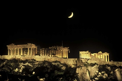 Picture of GREECE, ATHENS MOONRISE OVER THE PARTHENON