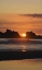 Picture of OREGON BIRDS FLY OVER SUNSET BETWEEN SEA STACKS