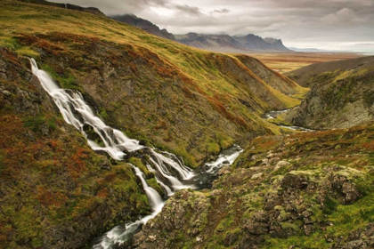 Picture of ICELAND, SNAEFELLSNES SMALL WATERFALL IN FALL