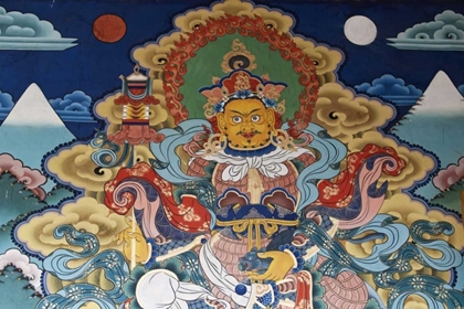 Picture of BHUTAN, PUNAKHA MURALS IN PUNAKHA DZONG TEMPLE