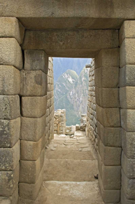 Picture of PERU, MACHU PICCHU, DOUBLE-JAMB DOORWAY ENTRANCE