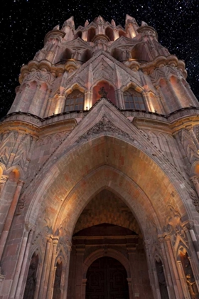 Picture of MEXICO LA PARROQUIA CATHEDRAL AT NIGHT