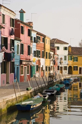 Picture of ITALY, BURANO COLORFUL HOUSES OF LINE A CANAL