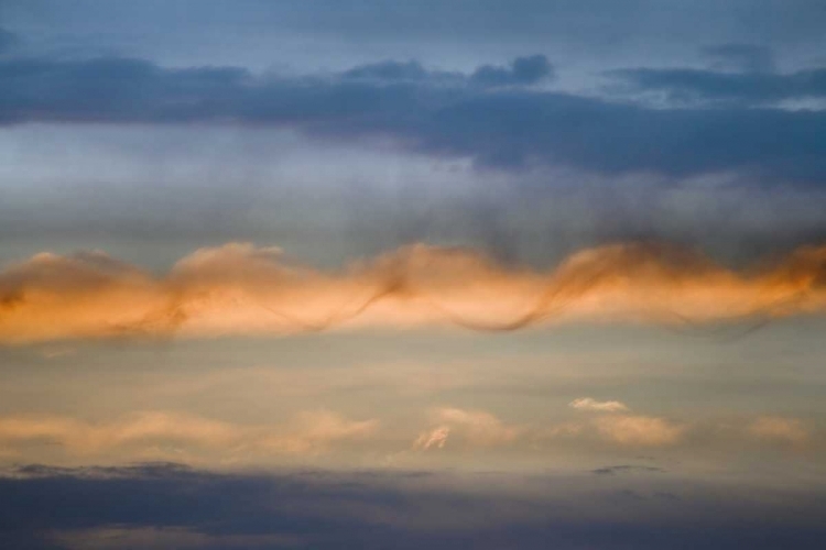 Picture of UTAH, ARCHES NP SUNSET SKY WITH A SPIRAL CLOUD