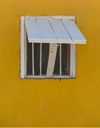 Picture of BAHAMAS, LITTLE EXUMA IS WINDOW IN YELLOW WALL