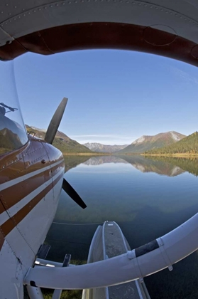 Picture of AK, ARCTIC NP FLOAT PLANE PARKED ON STILL WATERS