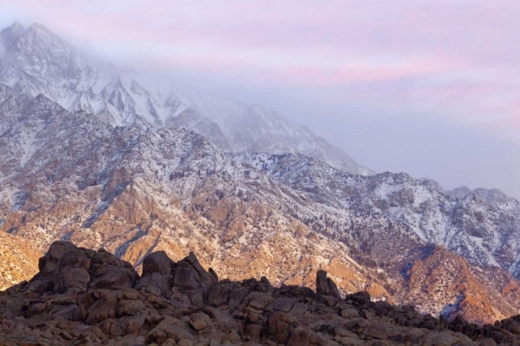 Picture of CALIFORNIA, LONE PINE SUNRISE ON SIERRA MTS