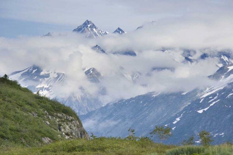 Picture of ALASKA, GLACIER BAY NP CLOUDS OVER MOUNTAIN