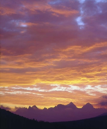 Picture of CALIFORNIA, SUNSET OVER THE SIERRA NEVADA MTS