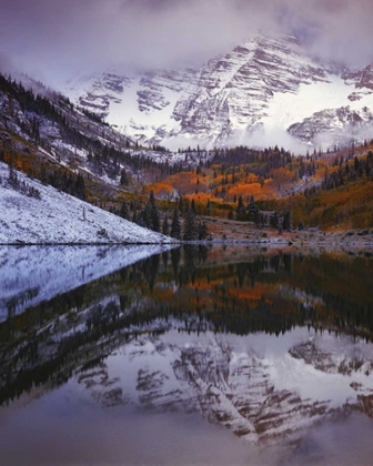 Picture of CO, MAROON BELLS FROM MAROON LAKE