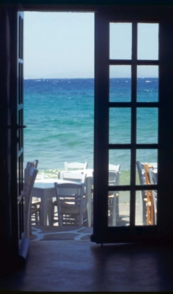 Picture of GREECE, ISLAND OF MYKONOS OCEAN THROUGH DOOR