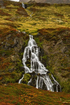 Picture of ICELAND, SNAEFELLSNES SMALL WATERFALL AND AUTUMN
