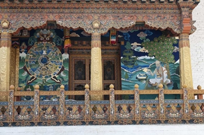 Picture of BHUTAN DETAILED WOODWORK AT PUNAKHA DZONG PALACE