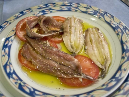 Picture of ITALY, CAMOGLI PLATE OF ANCHOVIES