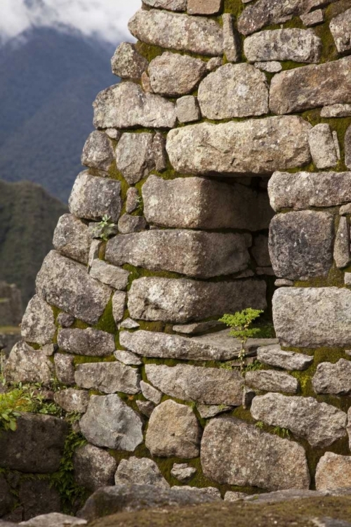 Picture of PERU, MACHU PICCHU STONE HOUSE RUINS