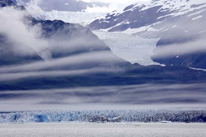 Picture of ALASKA, CLOUDS OVER MOUNTAIN AND GLACIER