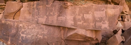 Picture of UT, CANYONLANDS NP PETROGLYPHS ON ROCKS