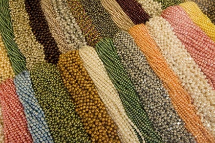 Picture of CA, SAN FRANCISCO BEADED NECKLACES ON DISPLAY