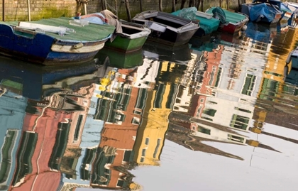 Picture of ITALY, VENICE, BURANO ROW OF BOATS AND HOUSES