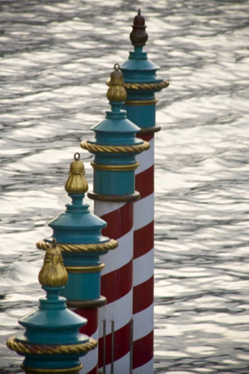 Picture of ITALY, VENICE A LINE OF GONDOLA PARKING POLES