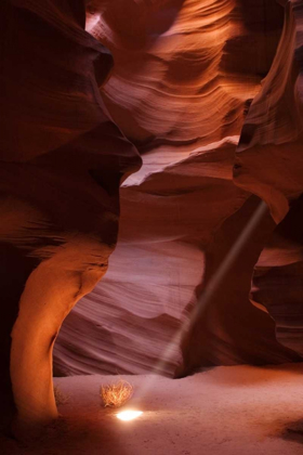 Picture of AZ, PAGE SUNBEAM SHINING INTO ANTELOPE CANYON