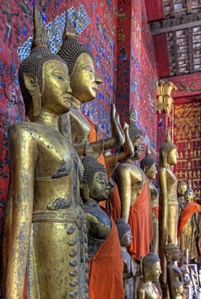Picture of LAOS, LUANG PRABANG BUDDHA STATUES INSIDE TEMPLE
