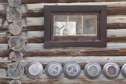 Picture of CANADA, BC, FORT STEELE WINDOW AND GOLD PANS
