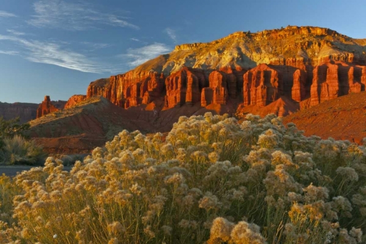 Picture of UT, CAPITOL REEF NP SUNSET OF PANORAMA POINT