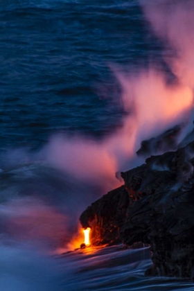 Picture of HI, KILAUEA HOT LAVA FLOWING INTO THE OCEAN