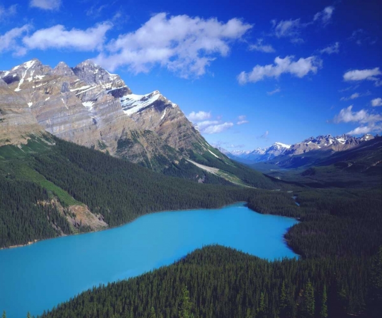 Picture of CANADA, ALBERTA, BANFF NP A GLACIER-FED LAKE