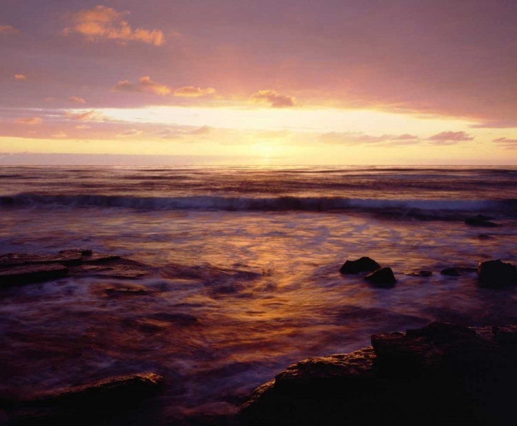 Picture of CALIFORNIA, SAN DIEGO, SUNSET CLIFFS AT SUNSET