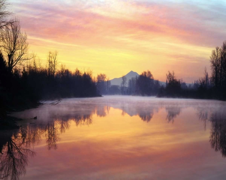 Picture of OREGON MT HOOD AND WHITAKER POND AT SUNRISE