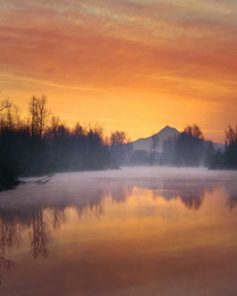 Picture of OREGON MT HOOD AND WHITAKER POND AT SUNRISE