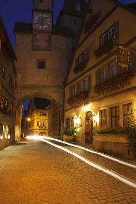 Picture of GERMANY, ROTHENBURG NIGHT STREET SCENE